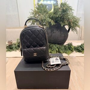 Inspired Authentic caviar leather mini backpack/Gold hardware